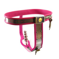 chastity belt with one locking vaginal plug