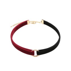 n323 blackred o ring velvet collar